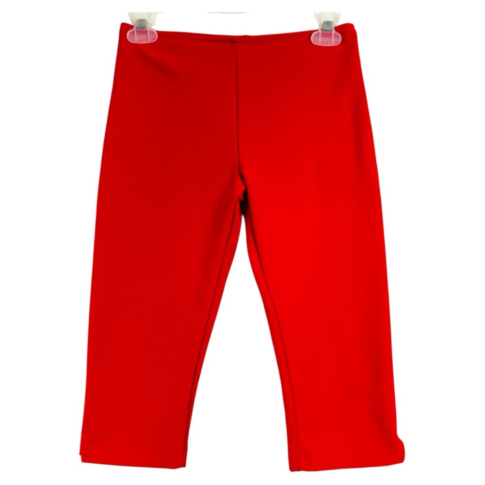 MGK Capri Pants SM Red Ribbed Pedal Pusher Retro Pin-Up Stretch Doll Y2K Chic